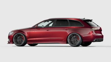 Markasız, jenerik konsept bir arabanın 3 boyutlu çizimi