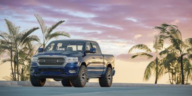 Markasız bir kamyonetin 3 boyutlu görüntülemesi