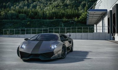 Markasız, jenerik konsept bir arabanın 3 boyutlu çizimi