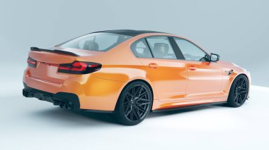 Markasız, jenerik konsept bir arabanın 3 boyutlu çizimi