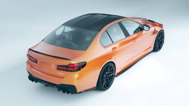 Markasız, jenerik konsept bir arabanın 3 boyutlu çizimi