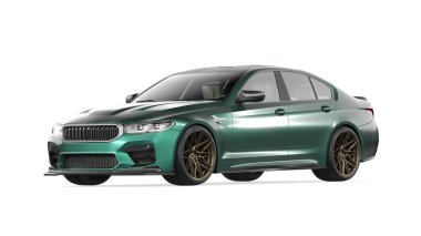 Markasız, jenerik konsept bir arabanın 3 boyutlu çizimi