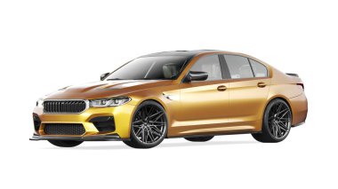 Markasız, jenerik konsept bir arabanın 3 boyutlu çizimi