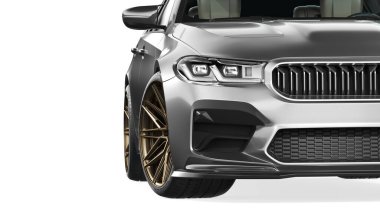 Markasız, jenerik konsept bir arabanın 3 boyutlu çizimi