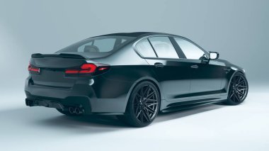 Markasız, jenerik konsept bir arabanın 3 boyutlu çizimi