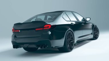 Markasız, jenerik konsept bir arabanın 3 boyutlu çizimi