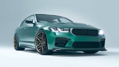 Markasız, jenerik konsept bir arabanın 3 boyutlu çizimi