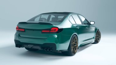 Markasız, jenerik konsept bir arabanın 3 boyutlu çizimi