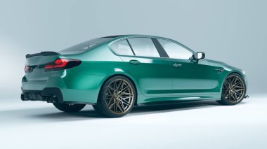 Markasız, jenerik konsept bir arabanın 3 boyutlu çizimi