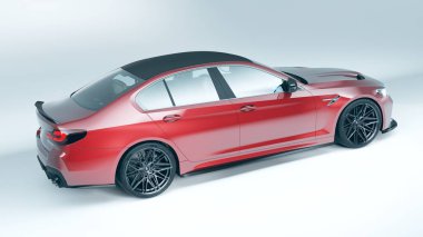 Markasız, jenerik konsept bir arabanın 3 boyutlu çizimi