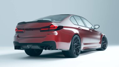 Markasız, jenerik konsept bir arabanın 3 boyutlu çizimi