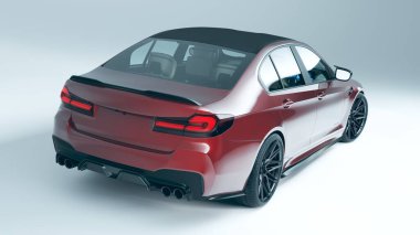 Markasız, jenerik konsept bir arabanın 3 boyutlu çizimi