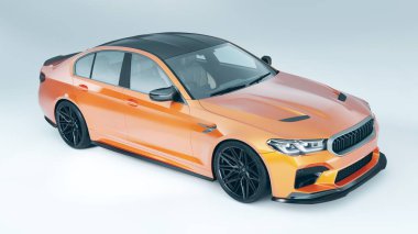 Markasız, jenerik konsept bir arabanın 3 boyutlu çizimi