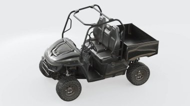 Rugged all-terrain utility vehicle on white background. clipart