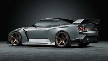 Metalik kaplamalı şık modern spor araba..