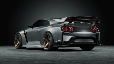 Çarpıcı özellikleri olan gösterişli modern spor araba..