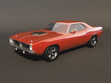 Markasız, jenerik kaslı bir arabanın 3 boyutlu çizimi