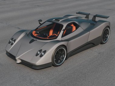 Markasız, jenerik konsept bir arabanın 3 boyutlu çizimi