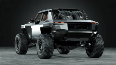 Markasız bir kamyonetin 3 boyutlu görüntülemesi