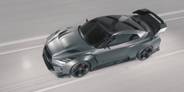 Markasız, jenerik konsept bir arabanın 3 boyutlu çizimi