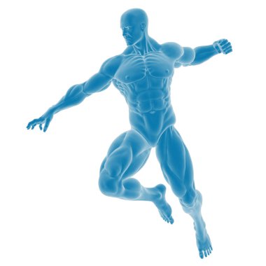 Erkek anatomik figürünün dijital heykeli.