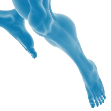 İnsan bacaklarının hareket halindeki soyut anatomi sanatı