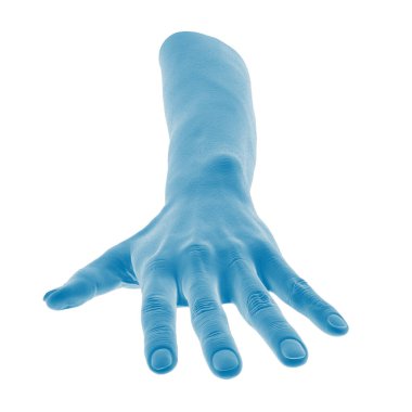 Mavi renkli insan eli uzanıyor