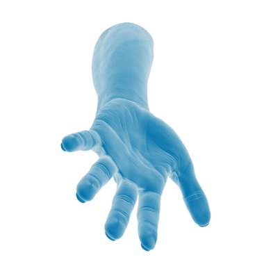 Uzanmış mavi el ileri uzanıyor