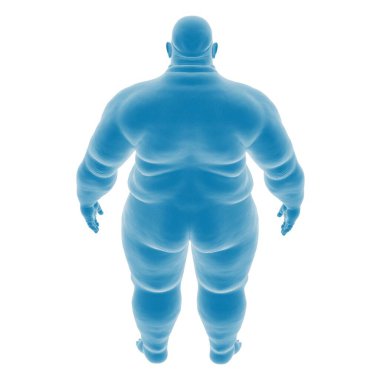 Arkadan kilolu bir erkek figürünün 3D görüntüsü