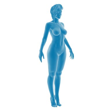 Geleceğin kadın figürünün 3 boyutlu modeli