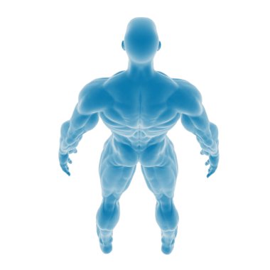 Kas yığını bir insan figürünün 3 boyutlu çizimi