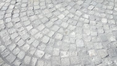Çakıl taşı kaldırım desenine yakın çekim