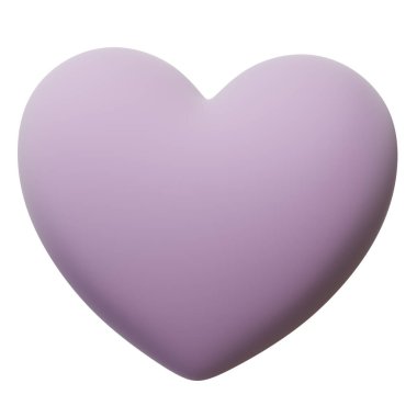 Minimalist pastel mor kalp simgesi.