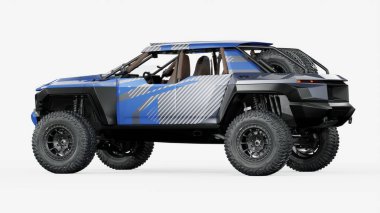 Markasız bir ralli kamyonetinin 3 boyutlu görüntüsü