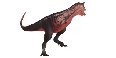 Gerçekçi dinozor çizimi canlı renklerde.