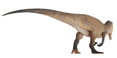 Gerçekçi dinazor modeli hareket halinde.