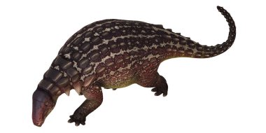 Bir Ankylosaurus dinozorunun gerçekçi 3D canlandırması.