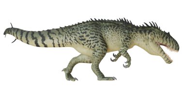 Vahşi bir dinozorun gerçekçi tasviri.