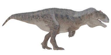 Yan görünümde gerçekçi dinozor modeli