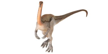 Therizinosaurus dinozorunun gerçekçi tasviri.