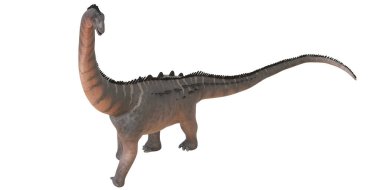 Beyaz arka planda bir Brachiosaurus dinozoru tasviri.