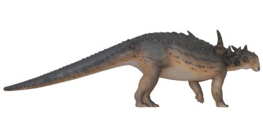 Kahverengi bir Ceratosaurus dinozor modeli..