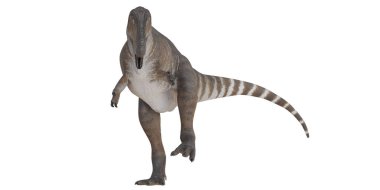 Dinamik pozisyondaki görkemli dinozor.