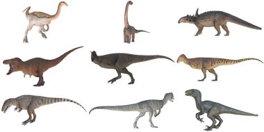 Grup çiziminde çeşitli dinozor türleri