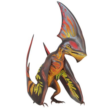 Parlak desenli renkli Pterosaur modeli