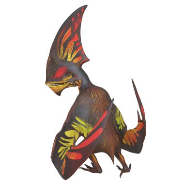 Canlı kanatları olan renkli Pterosaur.