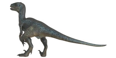 Beyaz arka planda gerçekçi dinozor modeli.