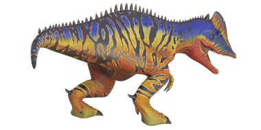 Canlı desenli renkli dinozor çizimi