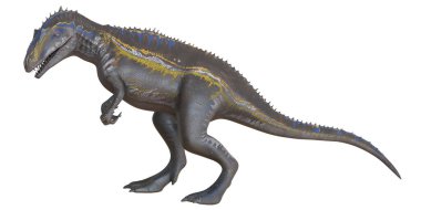 Vahşi bir dinozorun gerçekçi bir modeli..