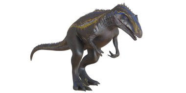 Dramatik pozlarda gerçekçi dinazor modeli.